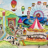 Рисунок "Парк развлечений" на конкурс "Конкурс детского рисунка “Как я провел лето - 2020”"