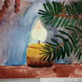 Рисунок "Новогодняя свеча" на конкурс "Конкурс детского рисунка "Рисовашки и друзья""