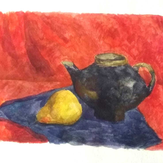 Рисунок "Натюрморт с синим чайником"