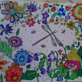 Рисунок "Стрекоза и цветы" на конкурс "Конкурс детского рисунка по 3-й серии "Волшебные Сны""