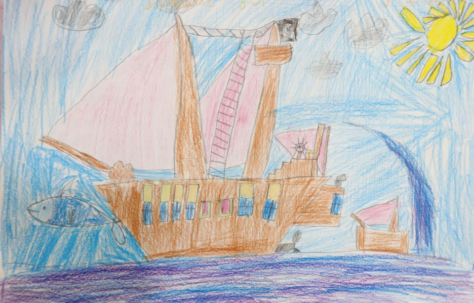 Детский рисунок - Мореплаватели