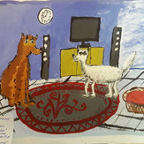 Рисунок "Наши собаки Эмма и Эльза" на конкурс "Конкурс творческого рисунка “Свободная тема-2019”"