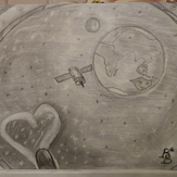 Рисунок "Земля в иллюминаторе" на конкурс "Конкурс детского рисунка “Таинственный космос - 2022”"