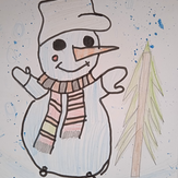 Рисунок "Снеговик" на конкурс "Конкурс творческого рисунка “Свободная тема-2022”"