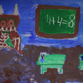 Рисунок "Мудрый учитель математики" на конкурс "Экспресс-конкурс детского рисунка "Школа Животных""