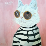 Рисунок "Стильный кот" на конкурс "Конкурс творческого рисунка “Свободная тема-2020”"