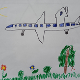 Рисунок "Дом самолет для Эвелинки"