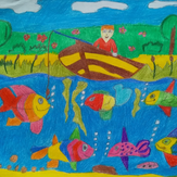 Рисунок "Рыбалка - отдых мечты" на конкурс "Конкурс детского рисунка “Отдых Мечты - 2018”"