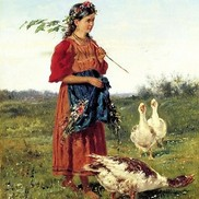 Описание картины «Девочка с гусями» В. Е. Маковского