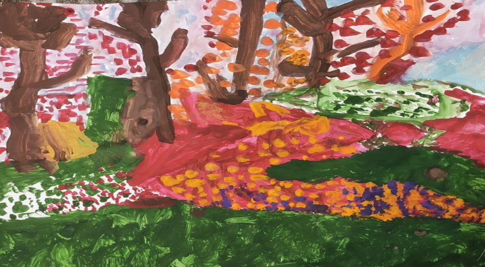 Детский рисунок - Золотая осень