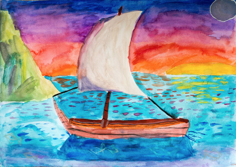Детский рисунок - Мечты о море