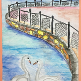 Рисунок "Вечер на Верхнем озере" на конкурс "Конкурс детского рисунка “Города - 2018” вместе с Erich Krause"