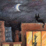 Рисунок "Кот в городе"