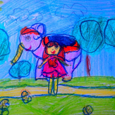 Рисунок "Анита и Верный Слоник" на конкурс "Конкурс детского рисунка "Рисовашки - 1-5 серии""