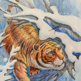Рисунок "Амурский тигр" на конкурс "Конкурс творческого рисунка “Свободная тема-2022”"