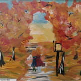Рисунок "Осенняя прогулка" на конкурс "Конкурс творческого рисунка “Свободная тема-2022”"