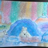Рисунок "Северное сияние" на конкурс "Конкурс детского рисунка “Новогодняя Открытка-2019”"
