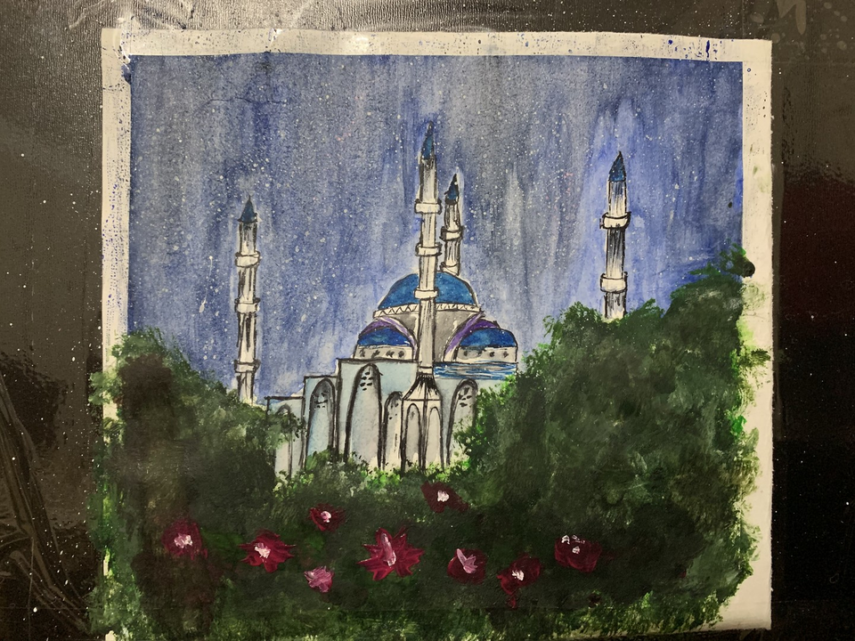 Детский рисунок - Мечеть Сердце Чечни