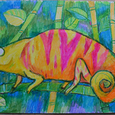 Рисунок "Хамелеон в бамбуковой роще" на конкурс "Конкурс творческого рисунка “Свободная тема-2019”"