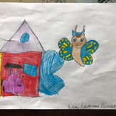 Рисунок "бабочка и ее домик" на конкурс "Конкурс детского рисунка "Рисовашки и друзья""