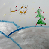 Рисунок "Дед Мороз с подарками" на конкурс "Конкурс детского рисунка “Новогодняя Открытка-2019”"