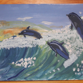 Рисунок "Мечтаю увидеть дельфинов в море" на конкурс "Конкурс рисунка "Лето - это маленькая жизнь""