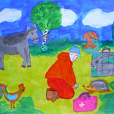 Рисунок "Ветеринар" на конкурс "Конкурс детского рисунка “Когда я вырасту... 2018”"