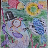 Рисунок "Чудные рыбы"