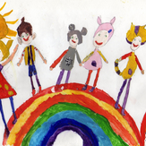 Рисунок "Кукутики на радуге" на конкурс "Конкурс детского рисунка "Мир Кукутиков""