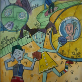 Рисунок "Игры инопланетных детей" на конкурс "Экспресс-конкурс “Рисуем Рисовашек - 2018”"