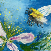 Рисунок "Пчела и цветок" на конкурс "Конкурс детского рисунка "Весеннее настроение - 2022""