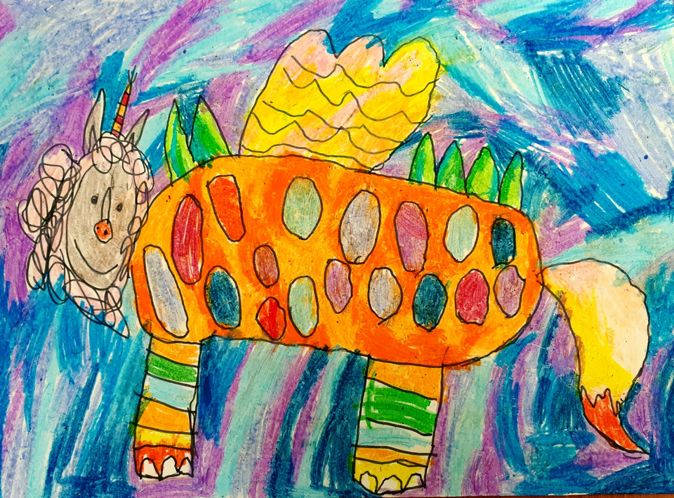 Детский рисунок - Лисохвостый крылосвин
