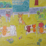 Рисунок "Школа для зверей" на конкурс "Конкурс детского рисунка "Рисовашки и друзья""