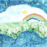 Рисунок "Цветочная поляна" на конкурс "Конкурс детского рисунка "Рисовашки - 1-4 серии""