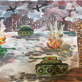 Рисунок "Битва за Москву" на конкурс "Конкурс творческого рисунка “Свободная тема-2022”"