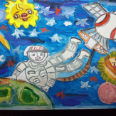 Рисунок "Таинственный космос" на конкурс "Конкурс детского рисунка "Рисовашки - серии 1, 2, 3""