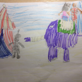 Рисунок "Путешествие принцессы с принцем" на конкурс "Второй конкурс детского рисунка по 2-й серии «Верный Слоник»"