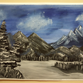 Рисунок "зима в горах"
