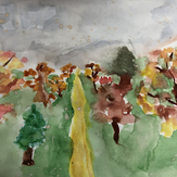 Рисунок "Осенний парк" на конкурс "Конкурс детского рисунка "Краски Осени 2021""