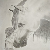 Рисунок "Лошадь и девочка" на конкурс "Конкурс творческого рисунка “Свободная тема-2019”"
