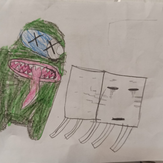 Рисунок "Minecraft vs Among us" на конкурс "Конкурс детского рисунка "Миры компьютерных игр""