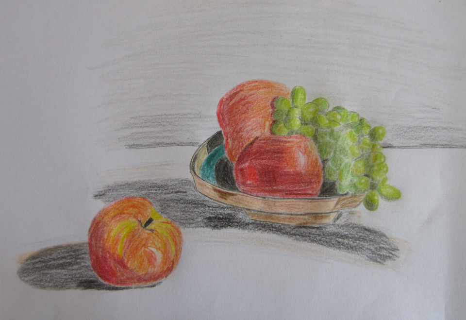 Детский рисунок - Фрукты и ягоды