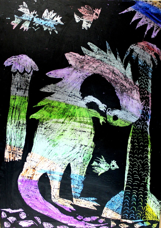 Детский рисунок - Динозаврик