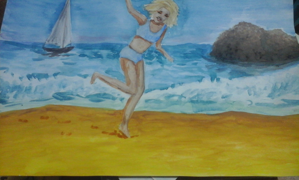 Детский рисунок - на море