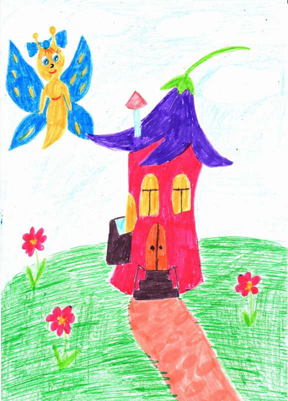 Детский рисунок - Домик для Эвелинки
