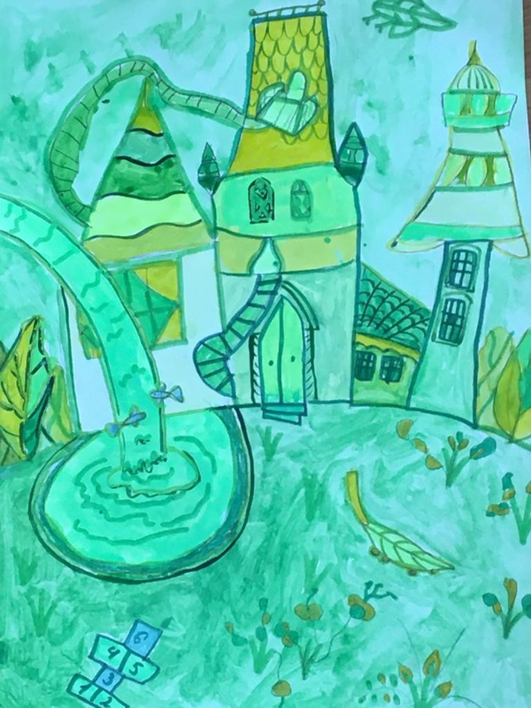 Детский рисунок - Сказочный замок