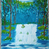 Рисунок "Водопад в лесу дремучем" на конкурс "Конкурс творческого рисунка “Свободная тема-2022”"