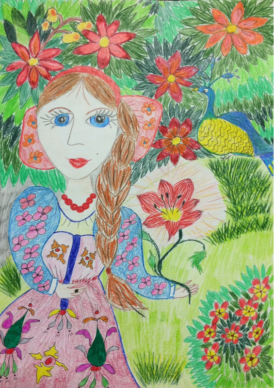 Детский рисунок - Аленький цветочек