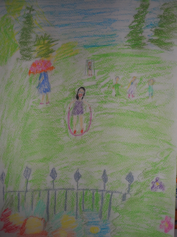 Детский рисунок - В городском парке