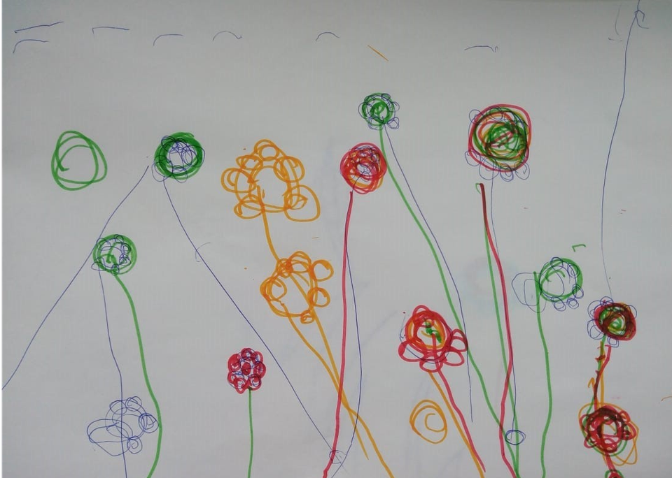 Детский рисунок - Полевые цветы
